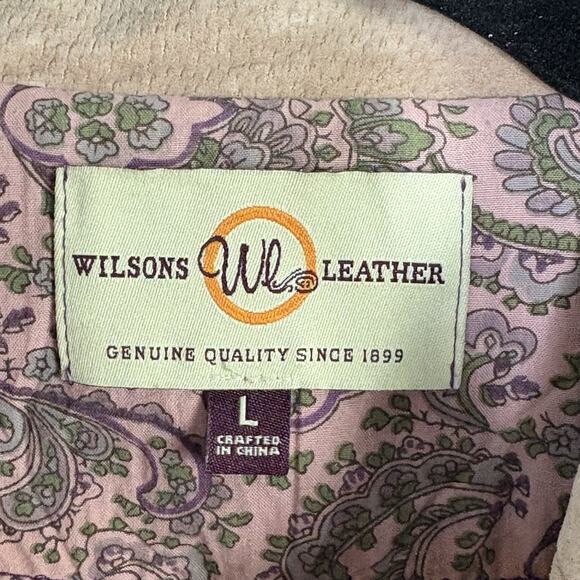 Vintage 90s Y2K Genuine Suede Leather Blazer Jacket Western Grunge Tan Size L - Picture 4 of 9